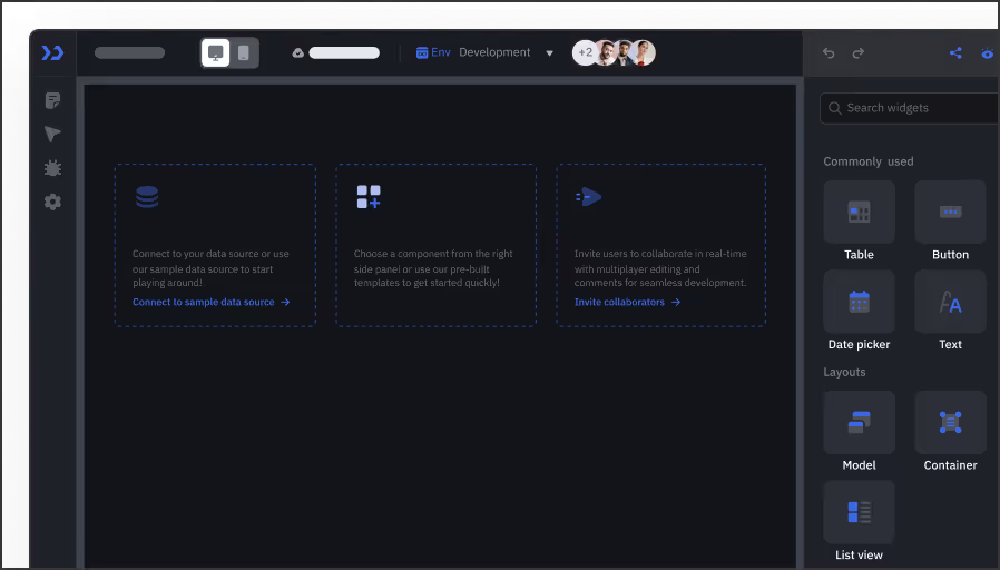 Build frontends fast with a drag-and-drop interface.